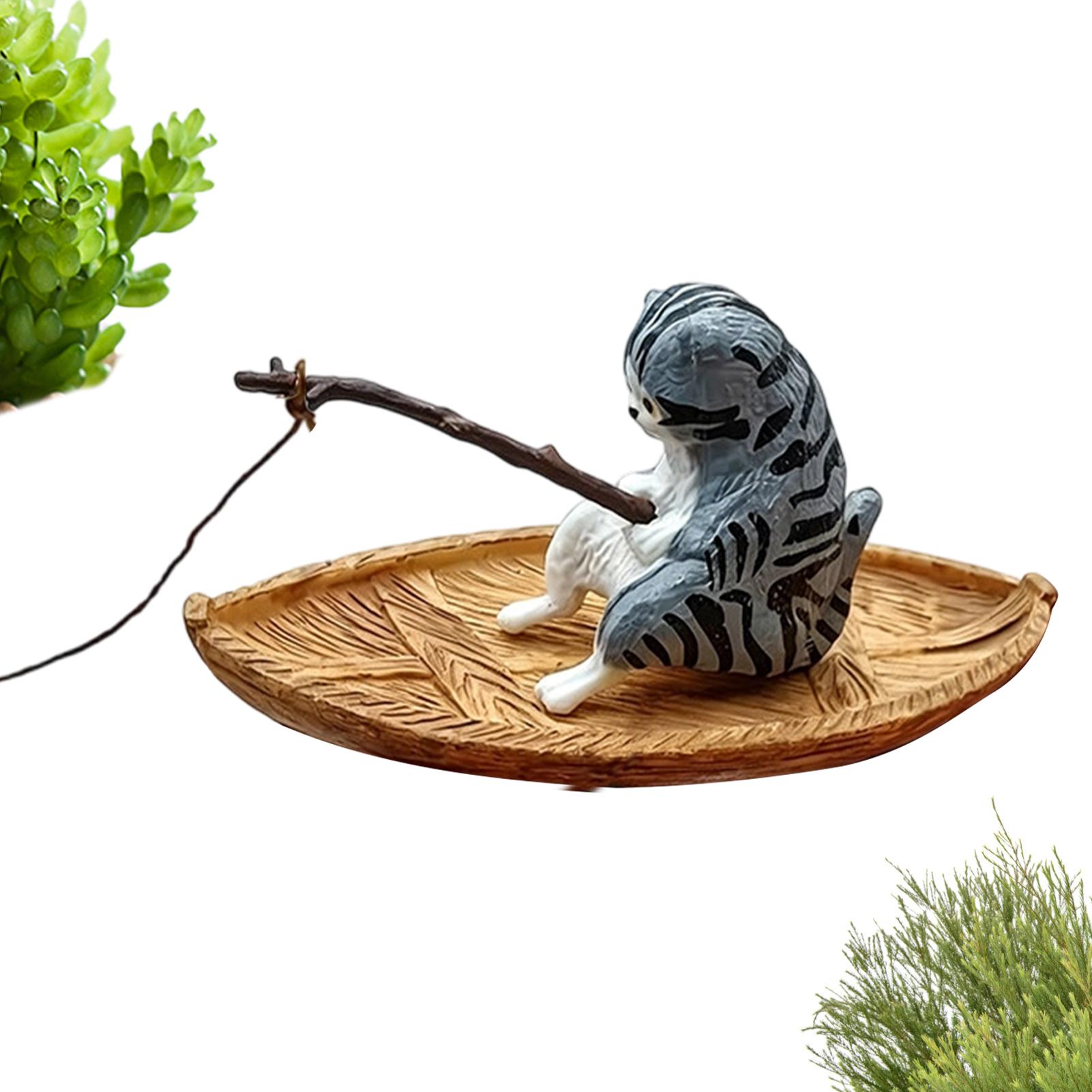 Fish Toys For Aquarium - Декор для аквариума: милый котенок-рыболов, украшение