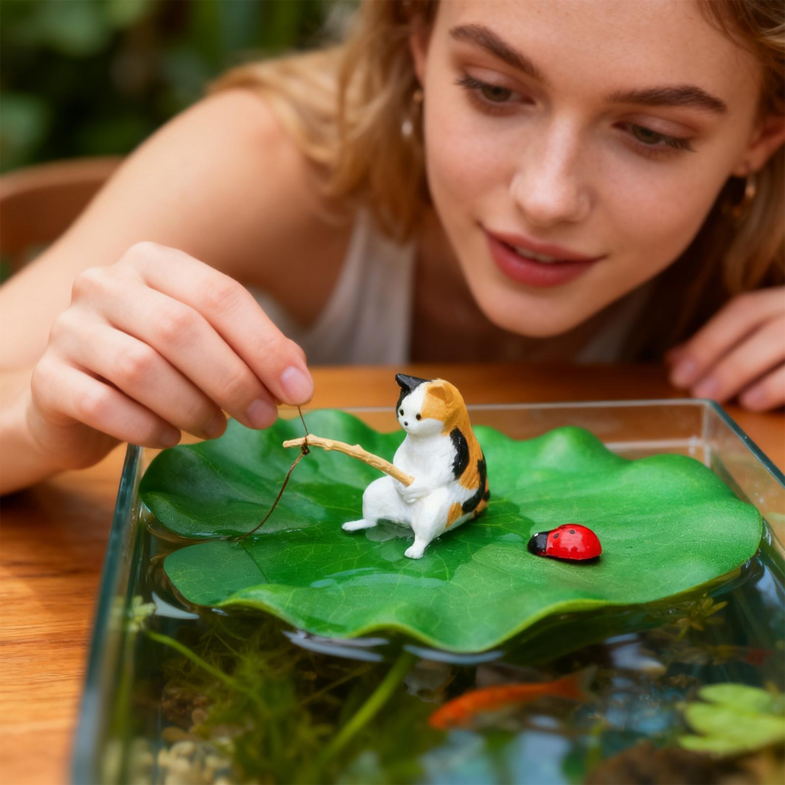 Fish Toys For Aquarium - Декоративная модель для аквариума: Кот, ловящий