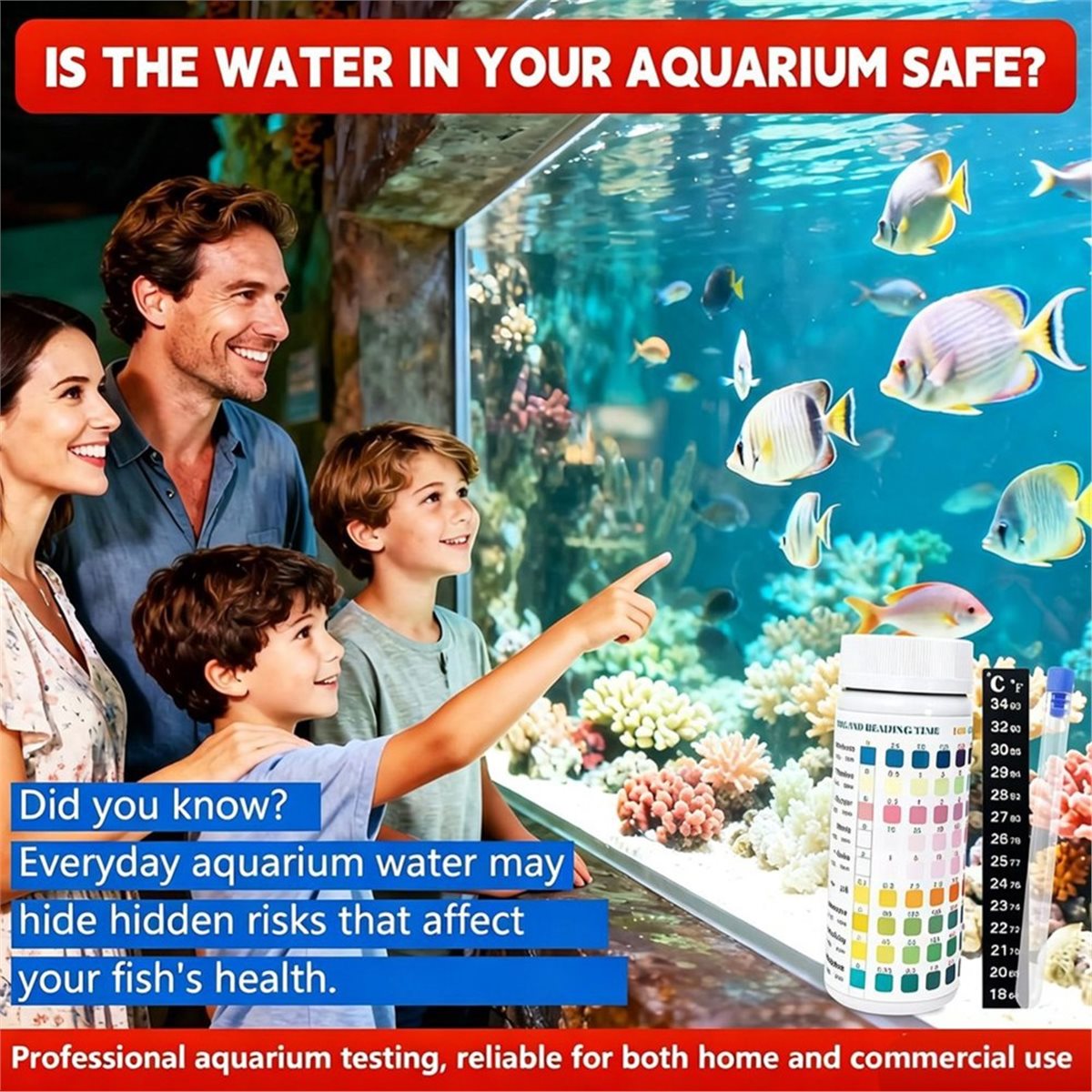 Aquarium Test Kit - Тест-полоски для аквариума HGHO 9 в