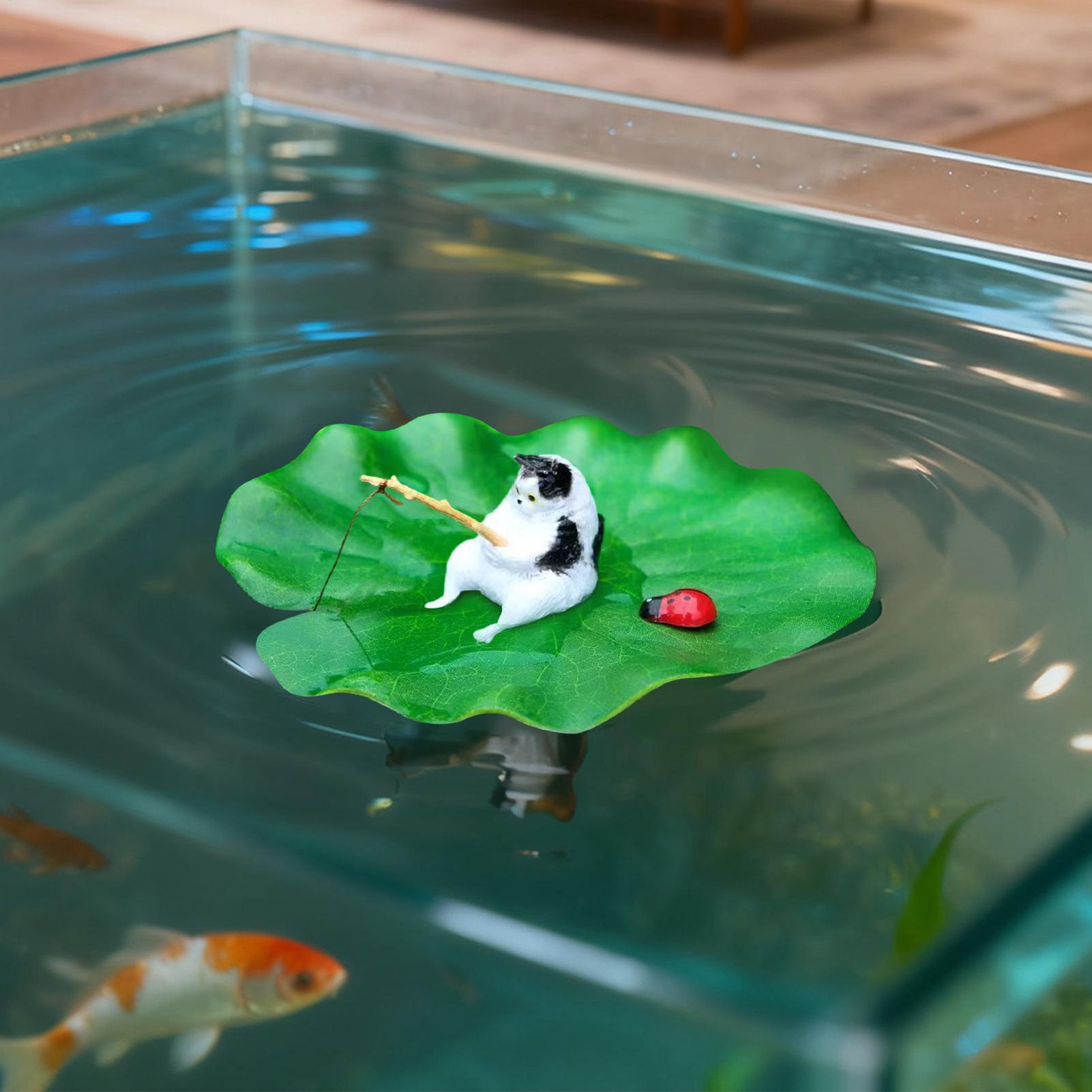 Fish Toys For Aquarium - Декор для аквариума: плавающая фигурка кота-рыболова,